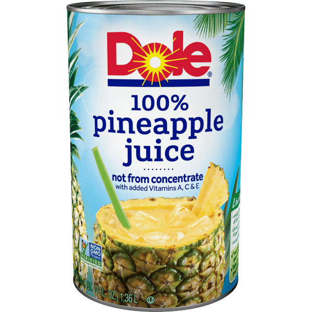 Dole 100% Pineapple Juice, 46 fl oz, 3-Count