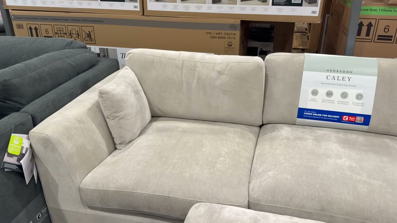 Henredon Caley Reversible Sofa Chaise with Ottoman