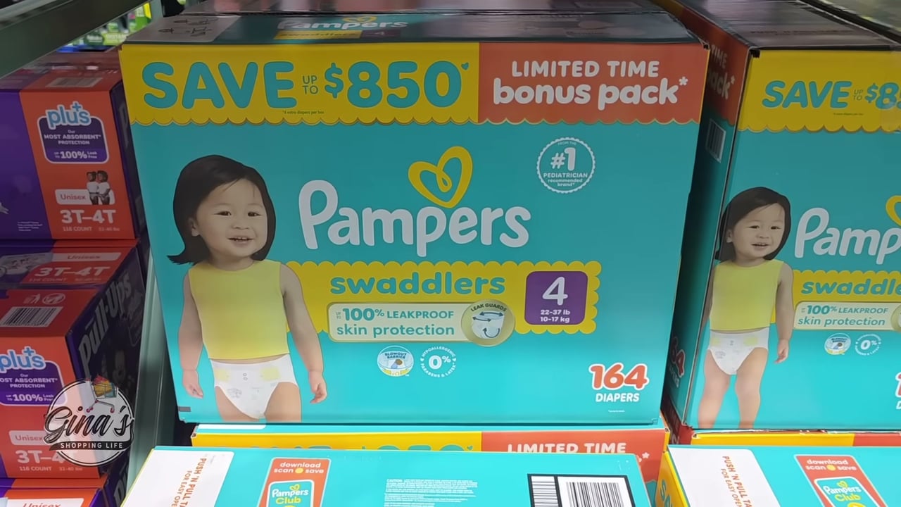 Pampers Swaddlers Size 4, 164 Count