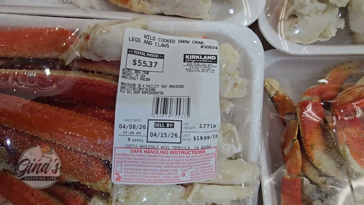 Wild Cooked Snow Crab Legs per lb.