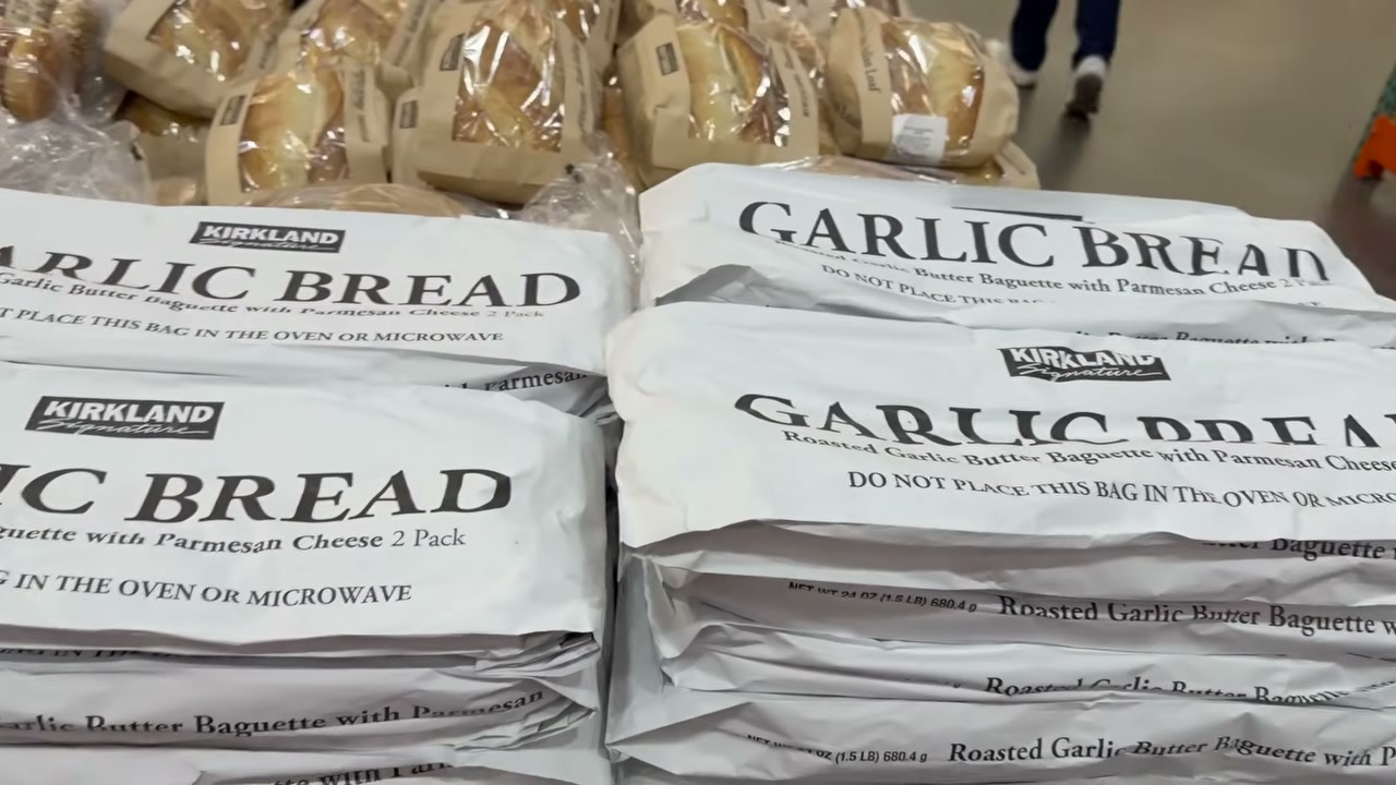 Kirkland Signature Roasted Garlic Butter Baguette with Parmesan