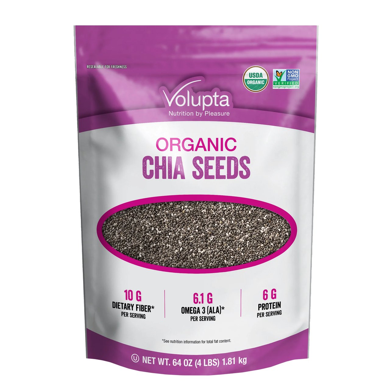 Volupta Organic Chia Seeds 4 lb