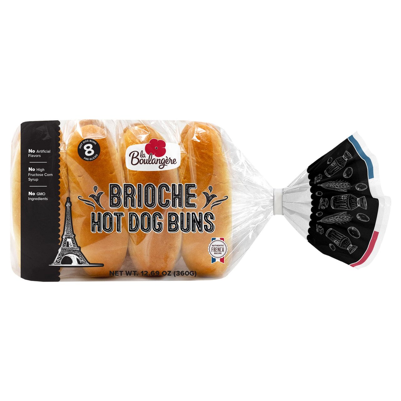LA BOULANGERE BRIOCHE HOT DOG BUNS 8 CT / 1.60 OZ - Image 1