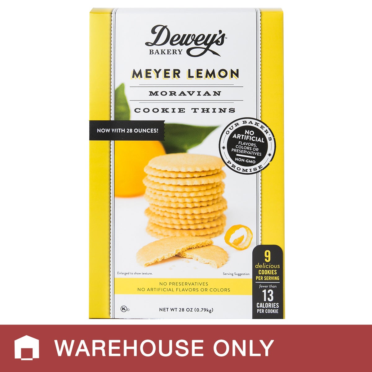 Dewey's Bakery Meyer Lemon Moravian Cookie Thins, 28 oz Box - Image 1