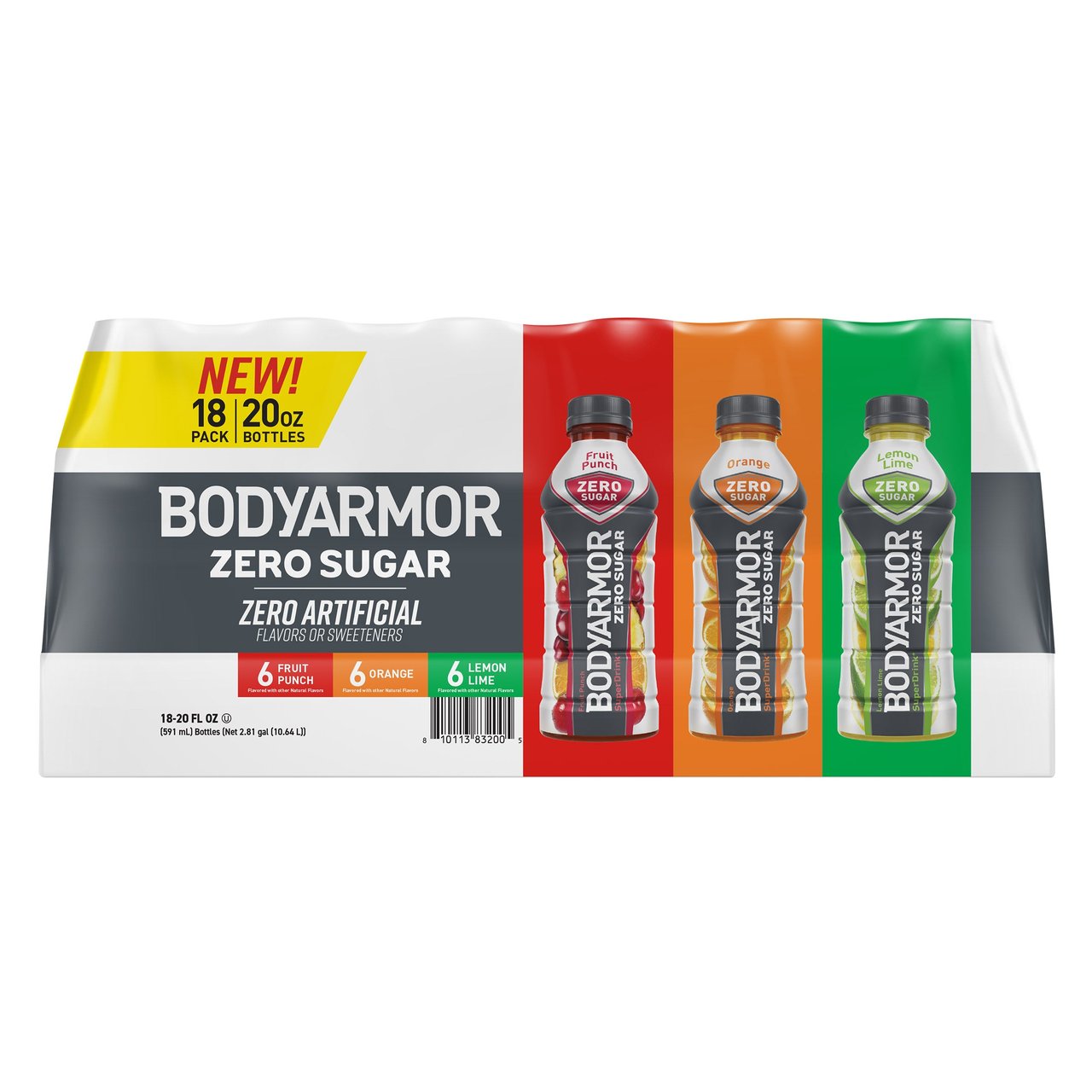 BODYARMOR Zero Sugar Sports Drink Variety Pack, 18-Count, 20 fl oz Bottles - Image 1