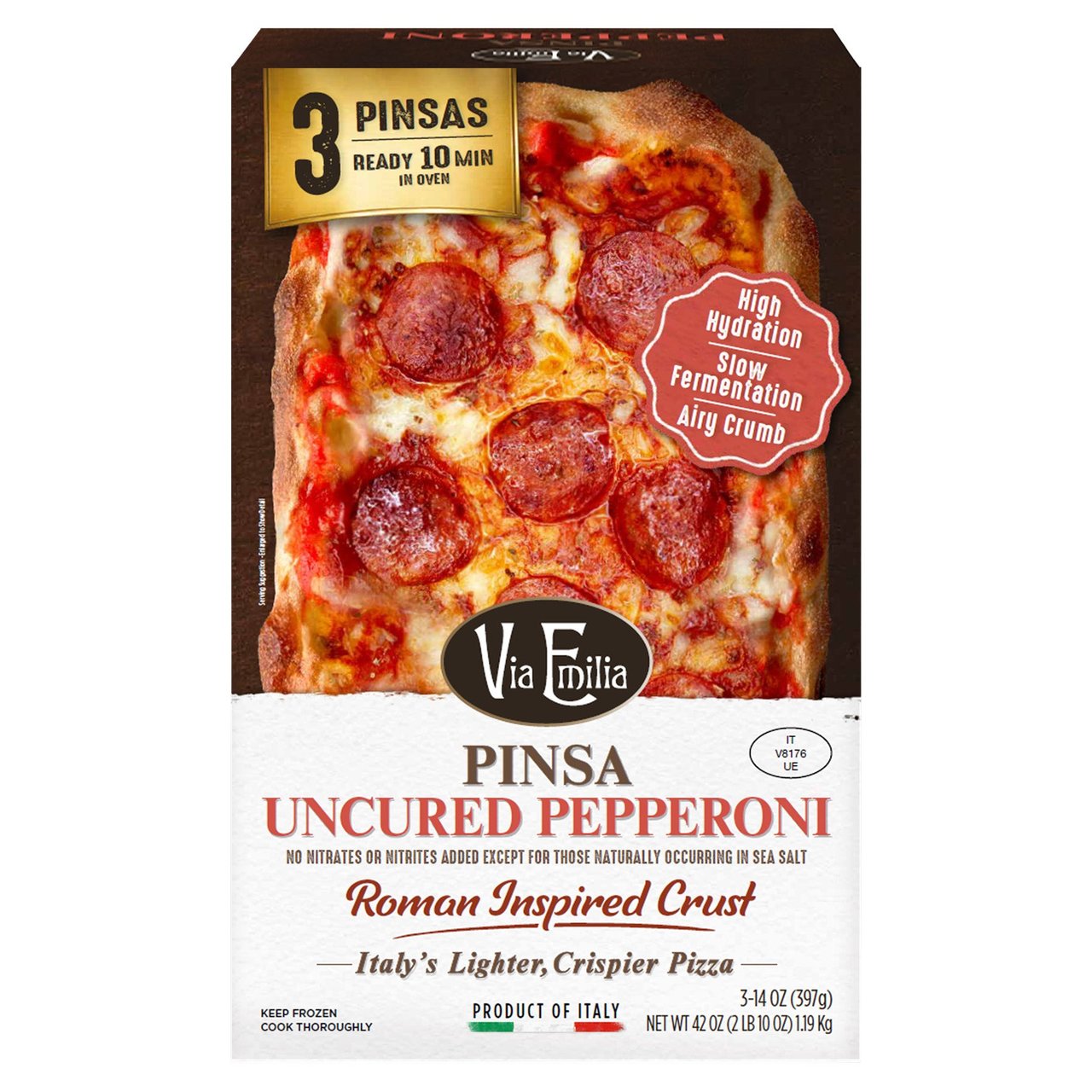 Emilia Traditional Pepperoni Pinsa, 3-Pack (14 oz each) - Image 1