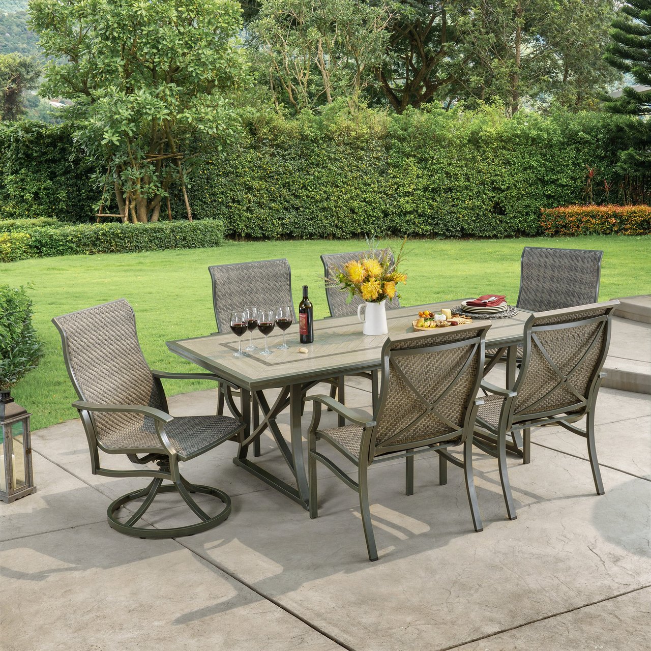 SunVilla Murray 7-Piece Sling Dining Set - Image 1