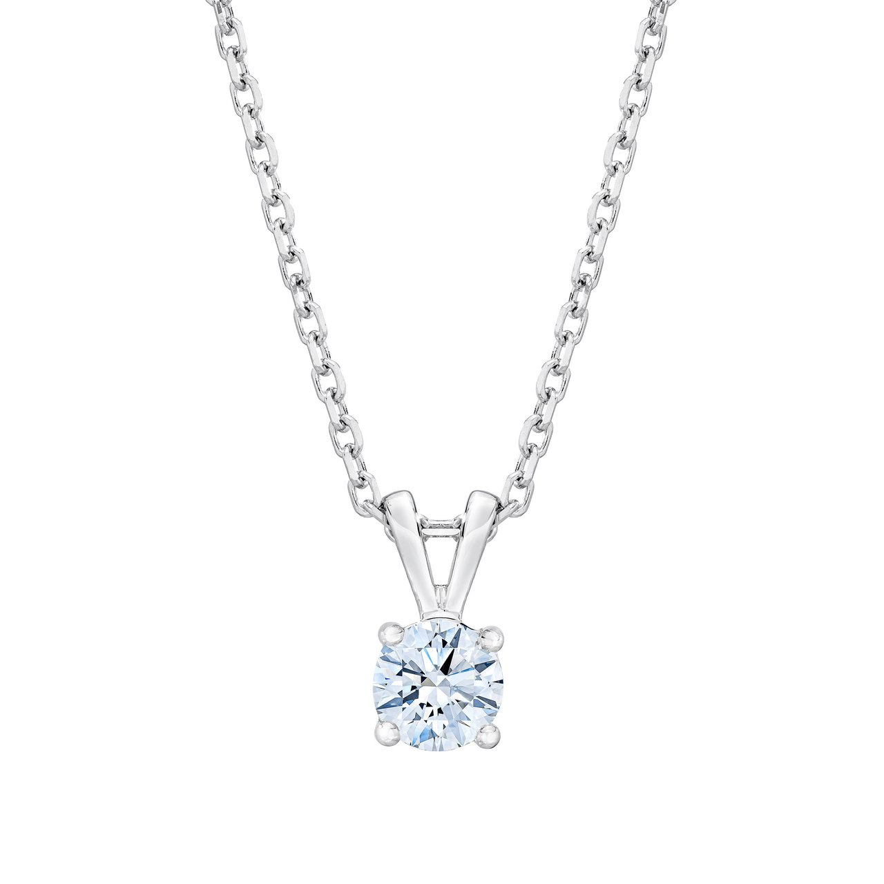 14kt White Gold VS2 I 0.50 ctw Round Diamond Solitaire Pendant - Image 1