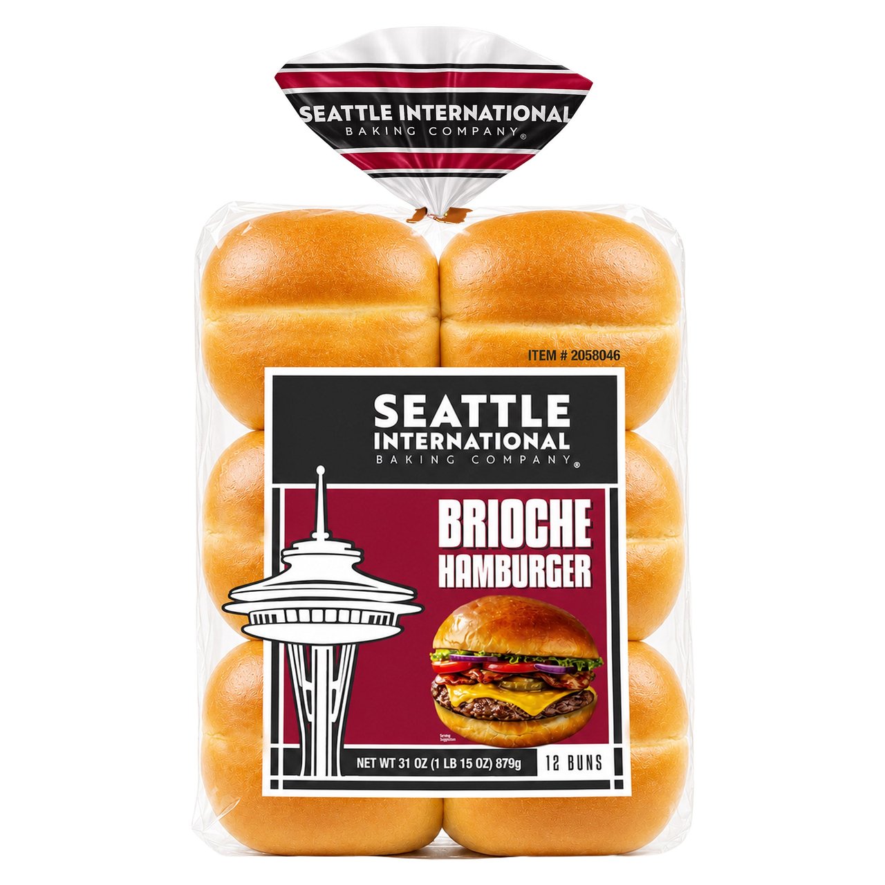 Seattle International Brioche Hamburger Buns, 12 CT, 31 oz - Image 1