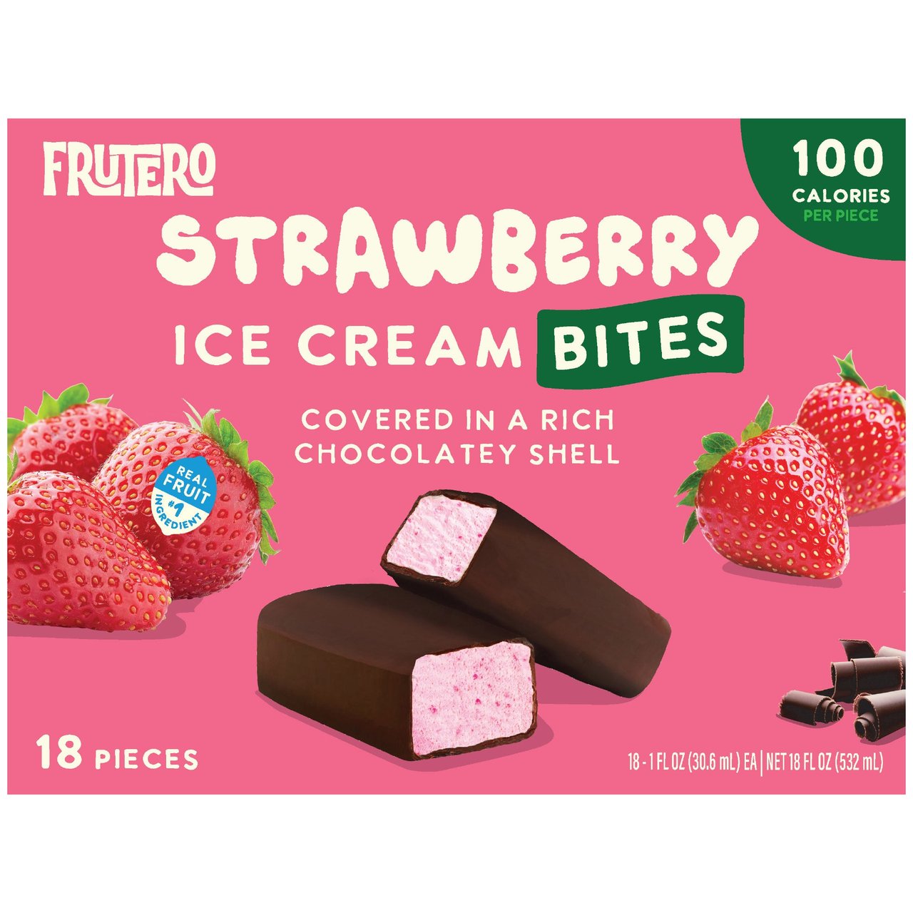 Frutero Ice Cream Strawberry Bites, 18 Count, 18 Ounces - Image 1