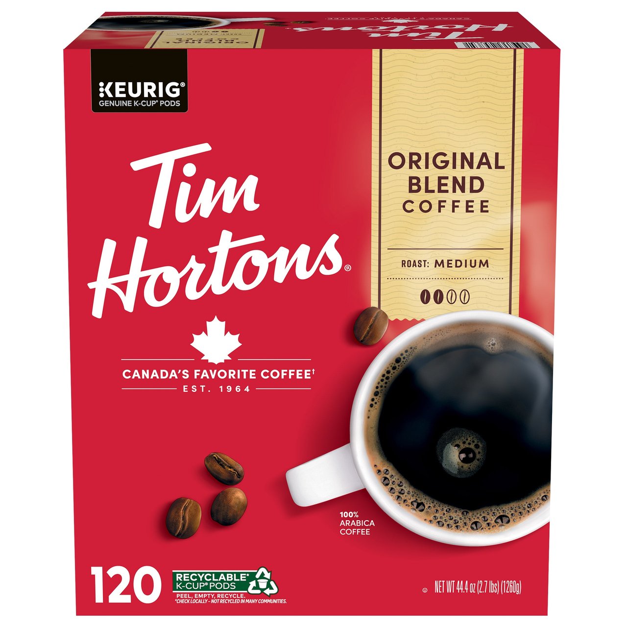 Tim Hortons Original Blend Coffee K-Cup Pods, 120 Count - Image 1