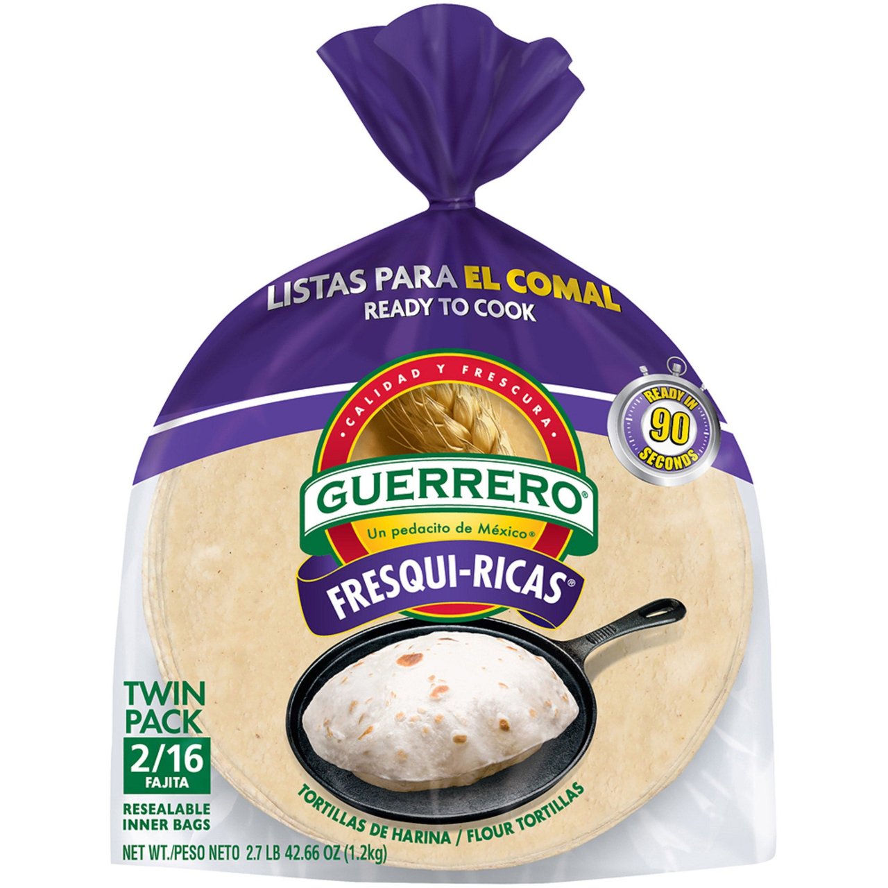 Guerrero Fresqui-Ricas 6.5" Fajita Flour Tortillas, 2-Pack (16 CT Each) - Image 1