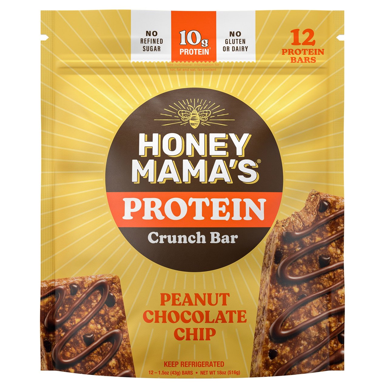 HONEY MAMA'S PEANUT CHOCOLATE CHIPS BAR 12/1.5 OZ - Image 1