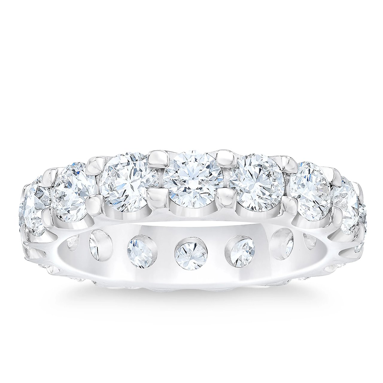 Platinum VS2 I 4.00 ctw Round Diamond Eternity Band Size 7 - Image 1