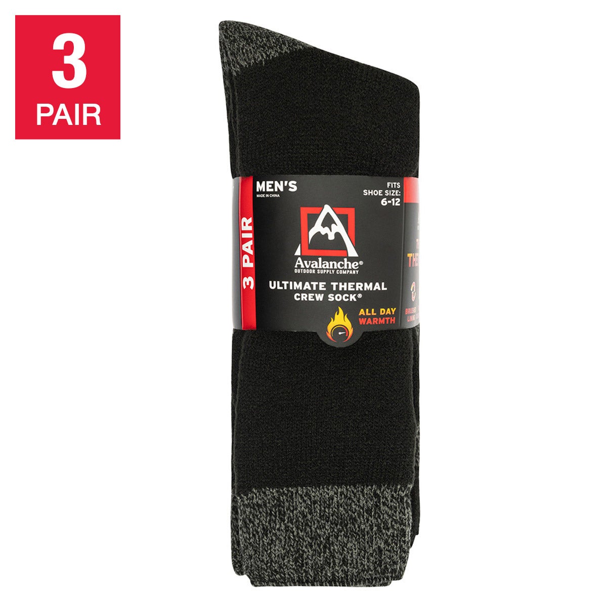 Avalanche Men's Ultimate Thermal Sock, 3-Pair - Image 1