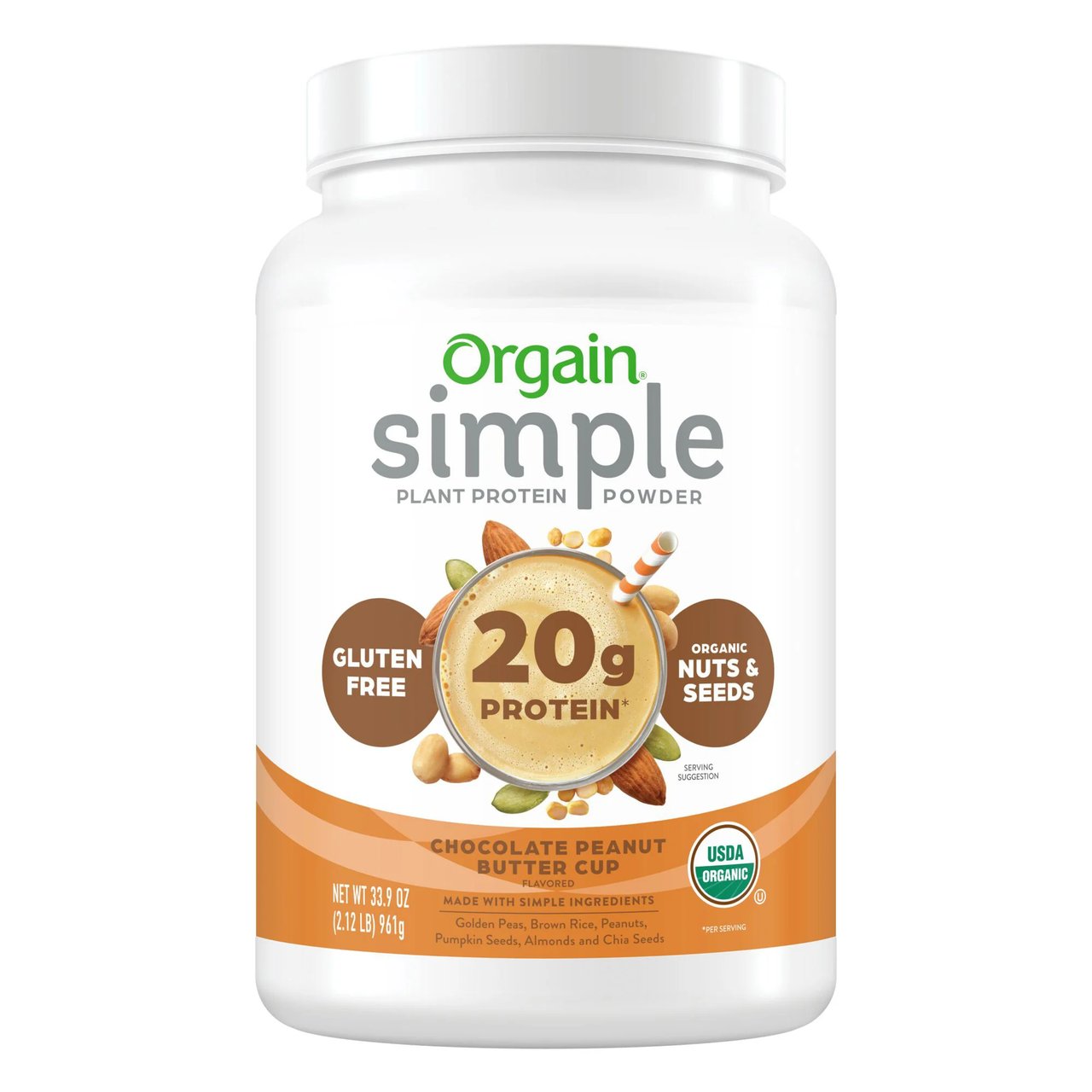 Orgain Organic Simple Protein Peanut Butter Cup - Image 1