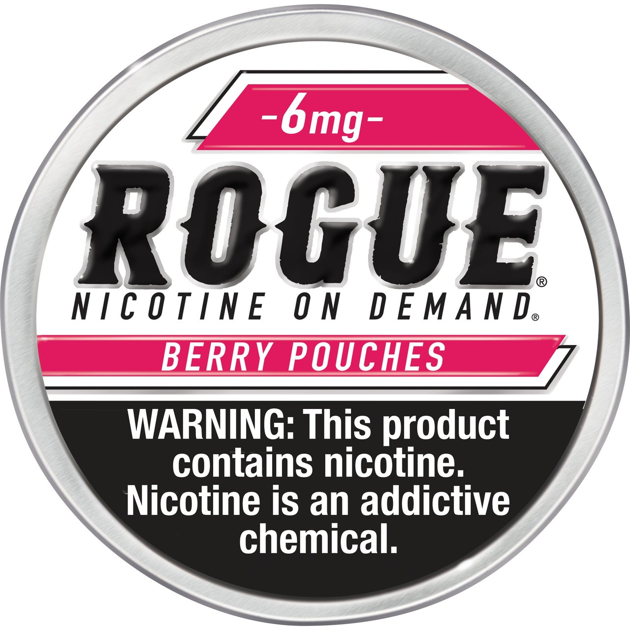 Rogue Berry 6mg Nicotine Pouch 5/20ct Can Roll - Image 1