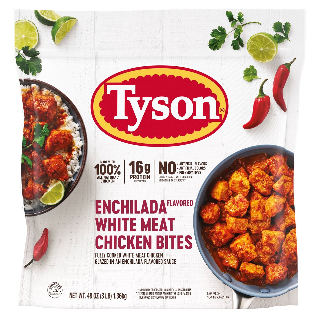 Tyson Enchilada Flavor White Meat Chicken Bites, 3 lbs - Image 1
