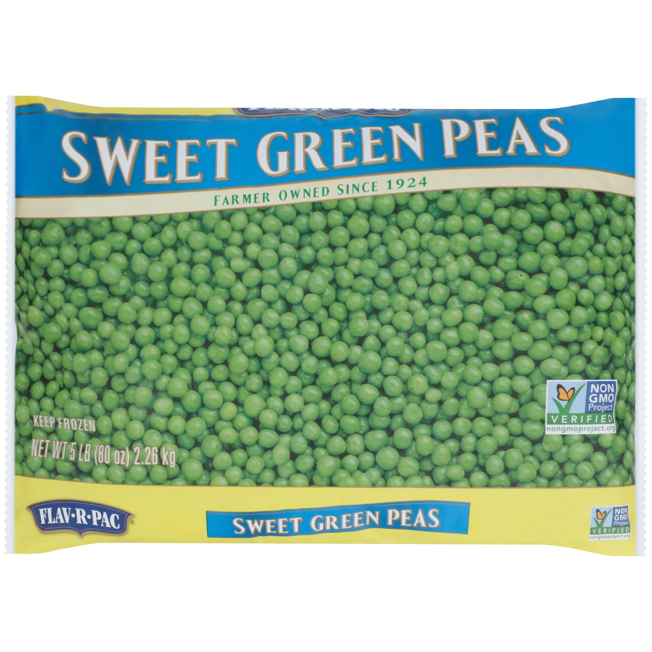 Flav-R-Pac Sweet Green Peas 5 lb - Image 1
