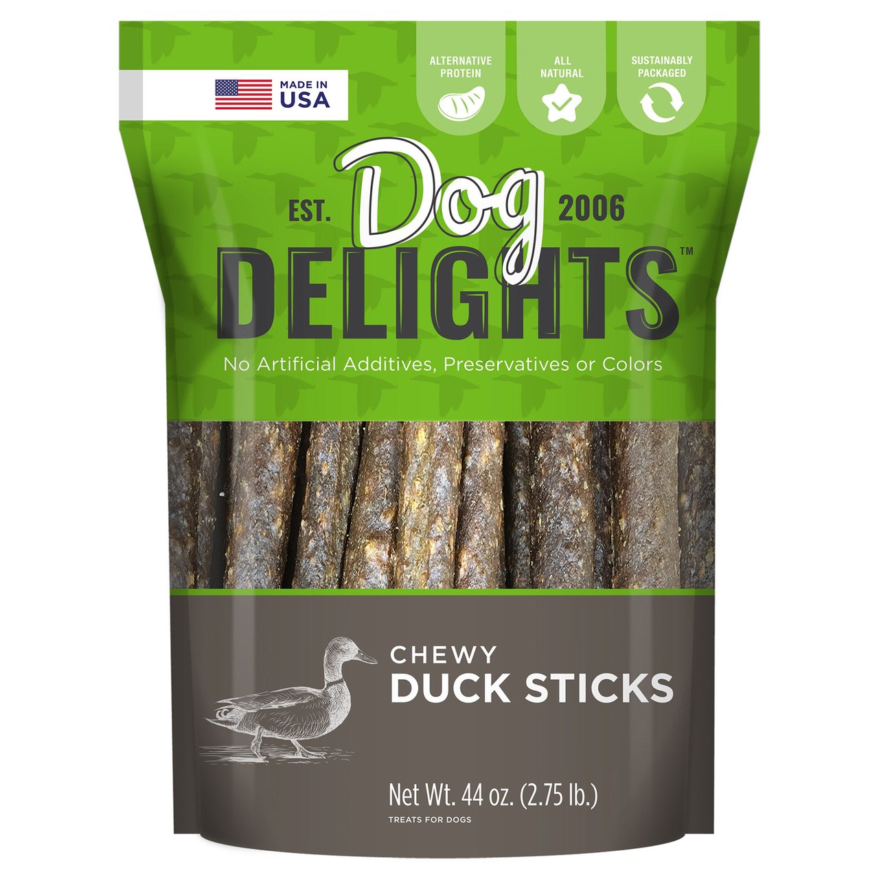 Dog Delights Chewy Duck Sticks 2.75 Pounds - Image 1
