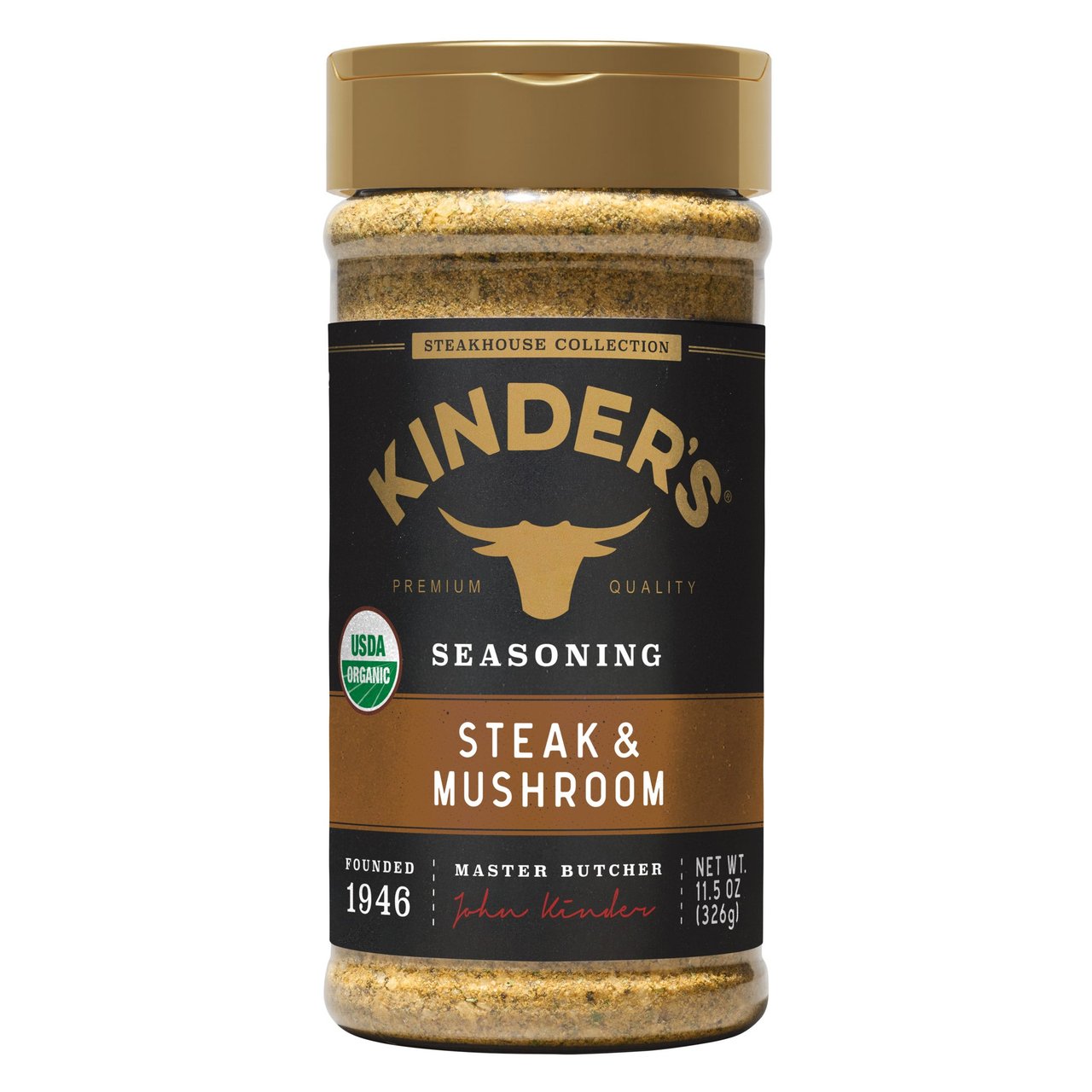 KINDER'S ORGANIC STEAK & MUSHROOM SEASONING 11.5 OZ - Image 1