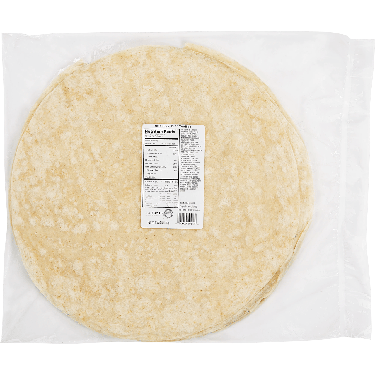 La Fiesta 13.5" Flour Tortillas, 10 ct, 48 oz