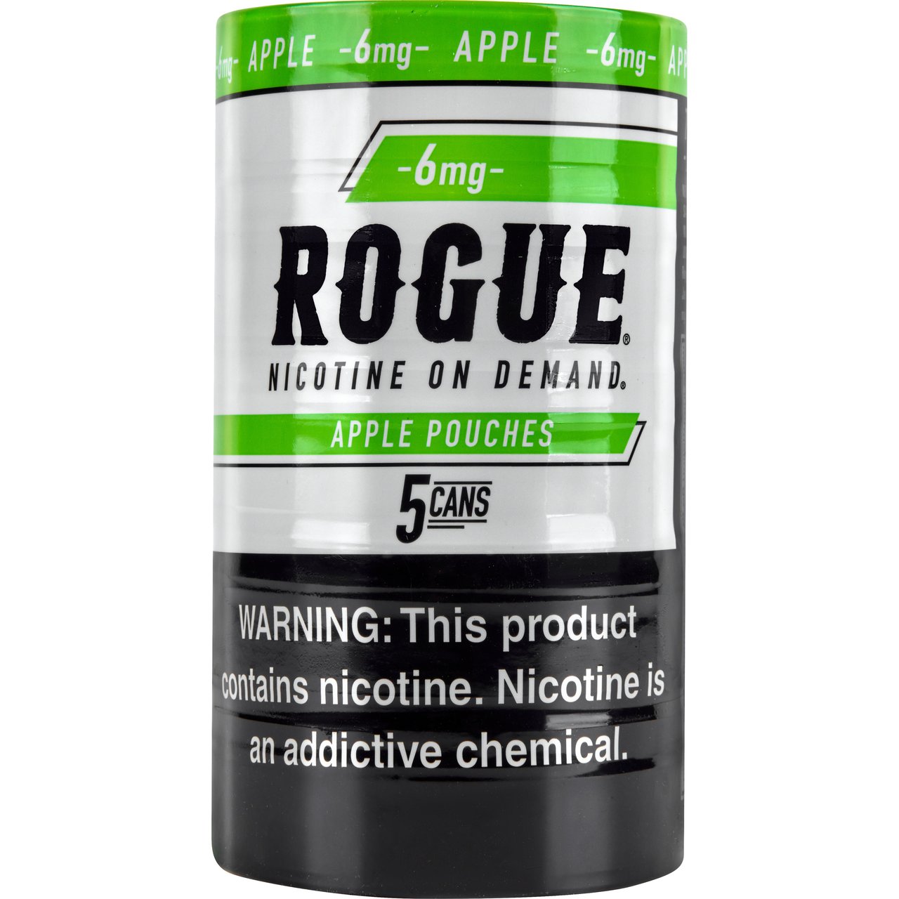 Rogue Apple 6mg Nicotine Pouch 5-Can Roll (20 Count Each)