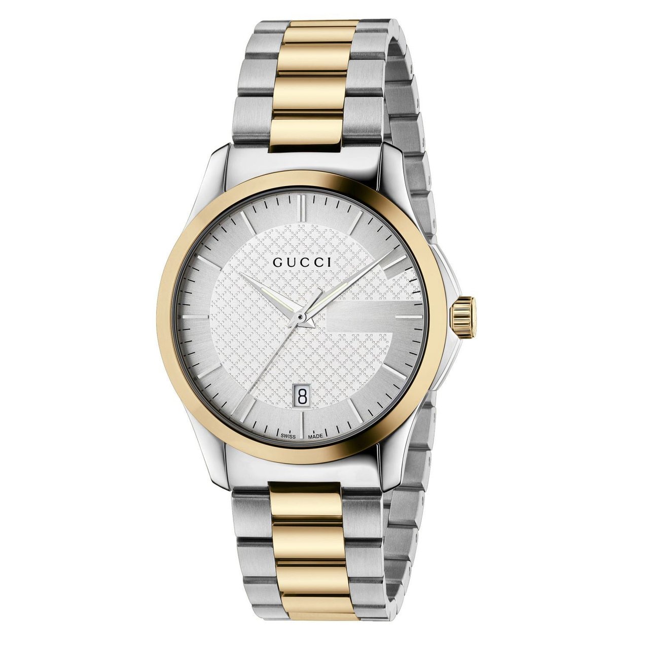 Gucci G-Timeless Two-Tone Bracelet Silver Dial Men's Watch