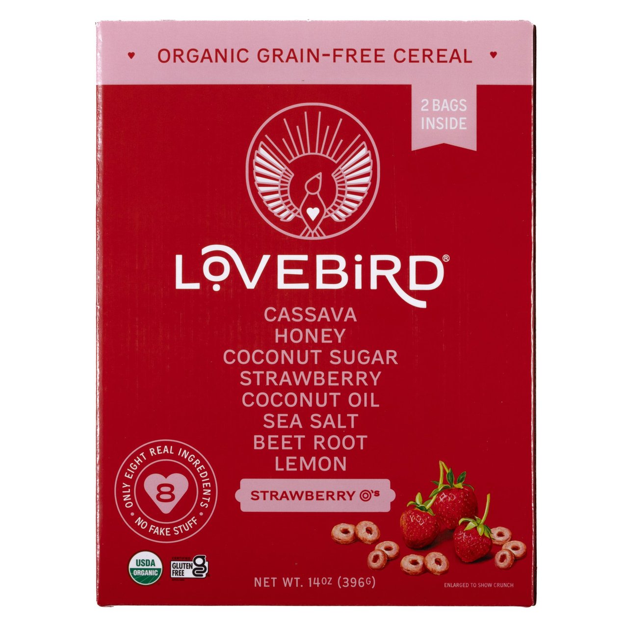 Lovebird Organic Grain-Free Strawberry Cereal 2/7 oz - Image 1