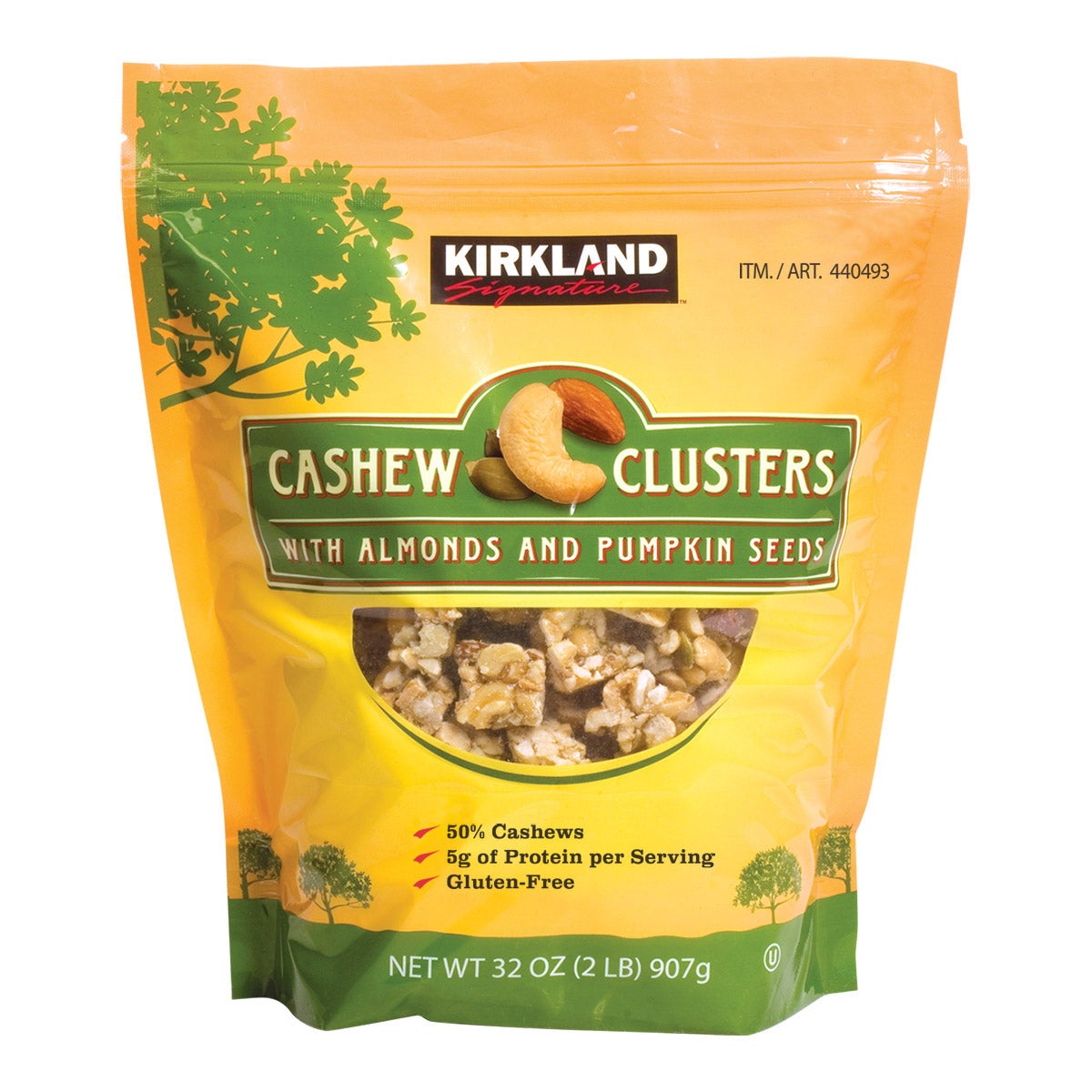 Kirkland Signature Cashew Clusters 32 Ounce Bag - Image 1