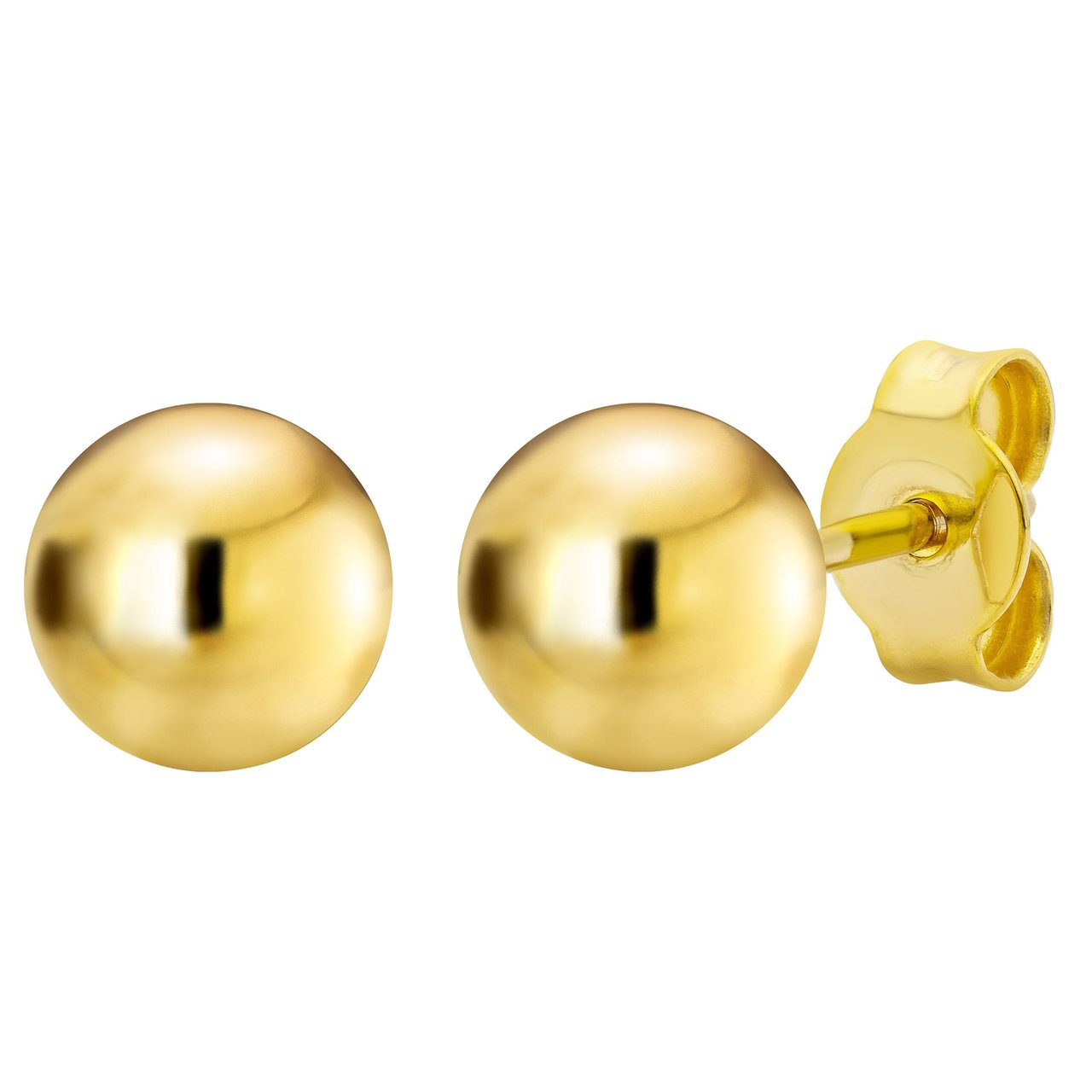 14kt Yellow Gold Ball Stud Earrings Made in Italy - Image 1
