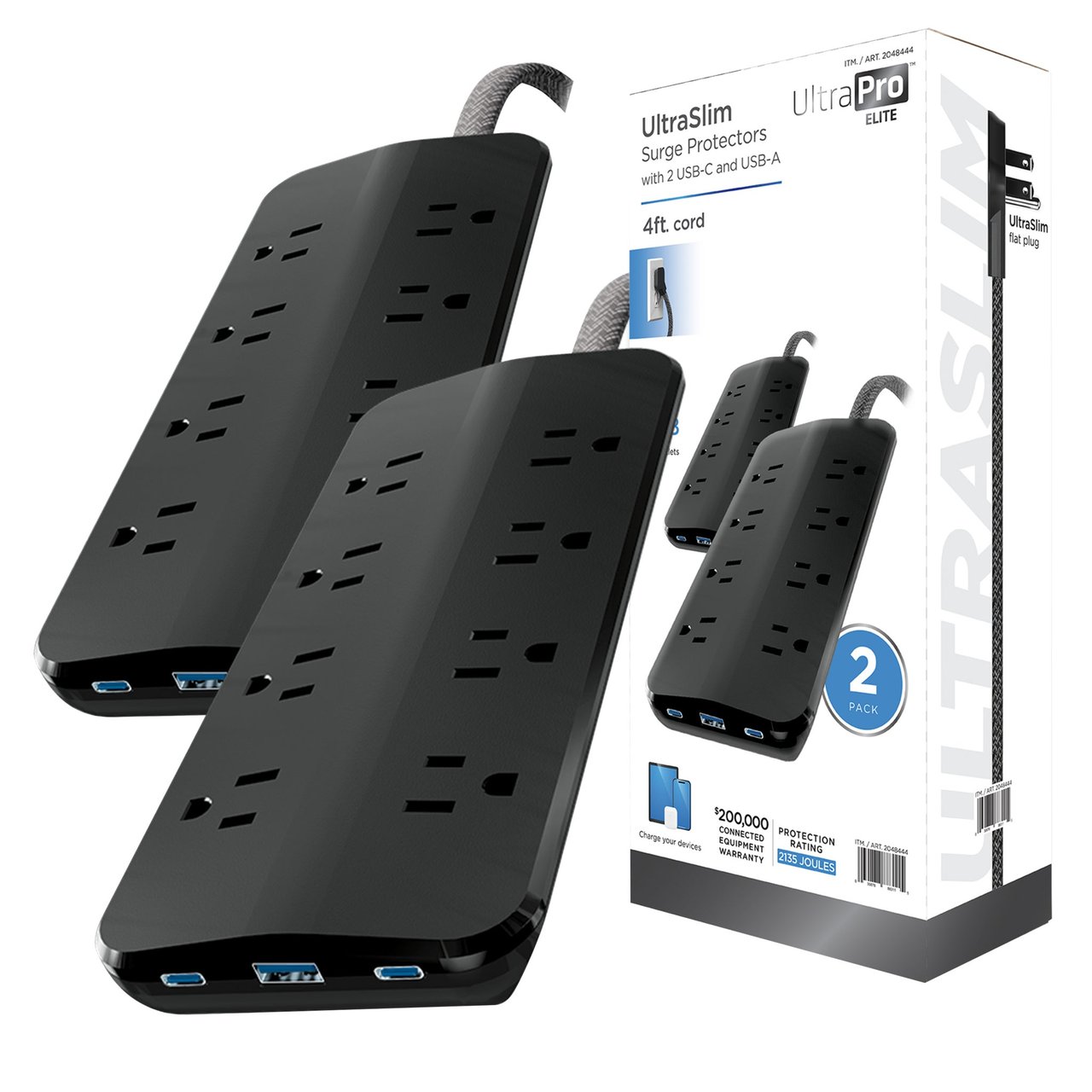 UltraPro Elite UltraSlim Surge Protector, 2-Pack - Image 1