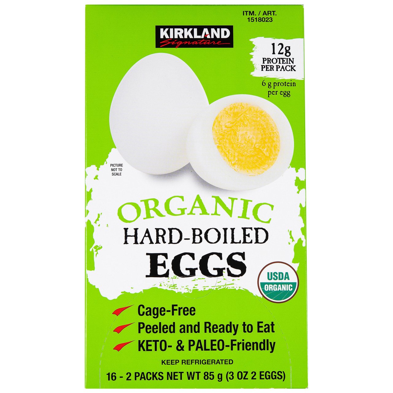 Kirkland Signature Organic Hard-Boiled Eggs, 16/2 ct (3 lbs) - Image 1
