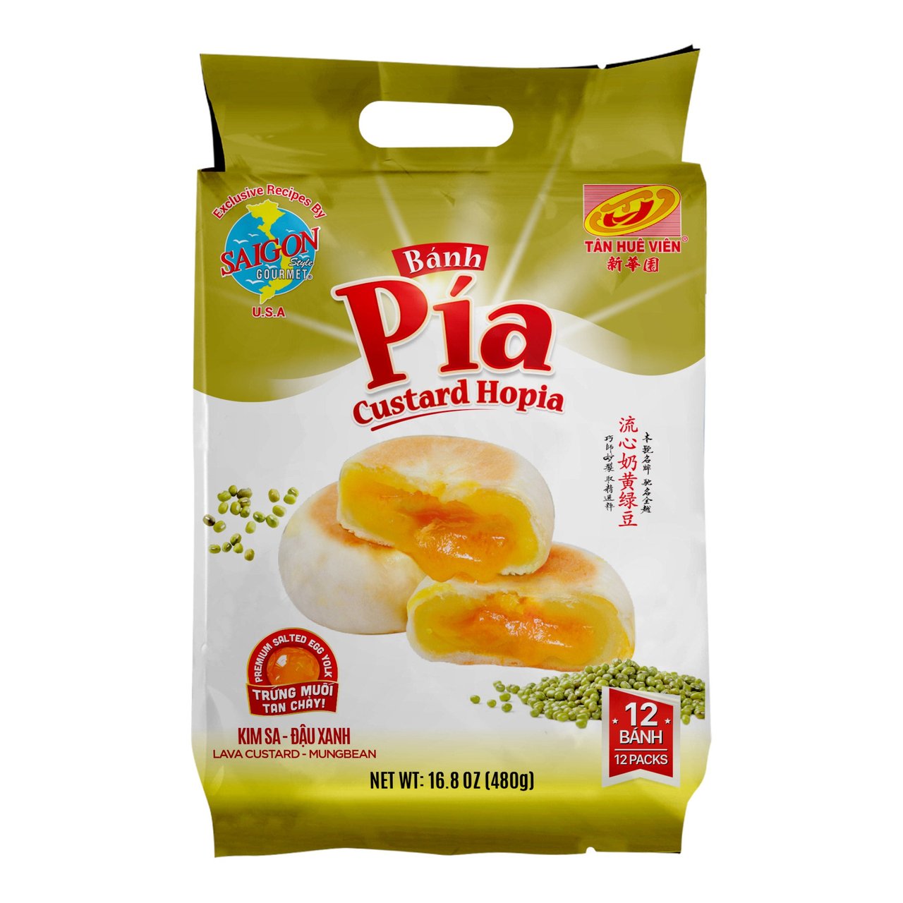 Bánh Pía Custard Hopia, 12 Packs, 16.8 oz - Image 1