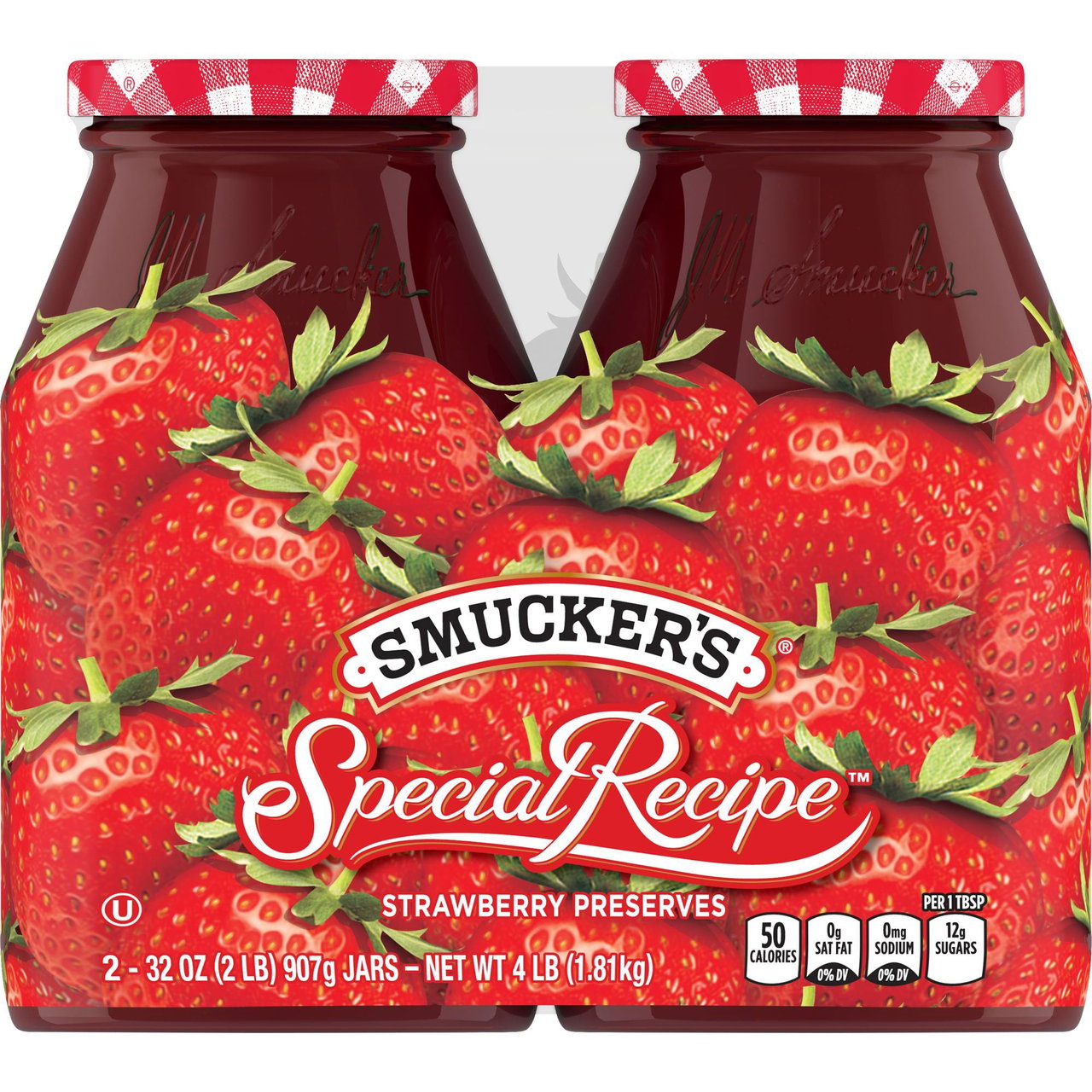 Smucker's Strawberry Special Recipe Preserves, 2 Pack, 32 oz Each - Image 1