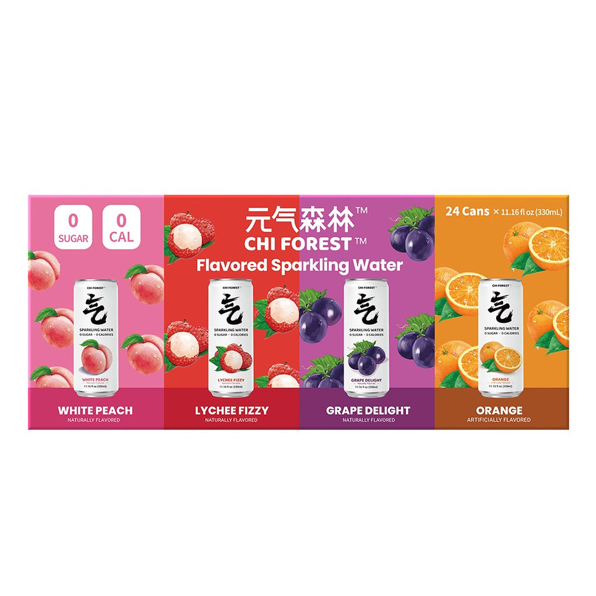 Chi Forest Sparkling Water Variety Pack, 24/11.15 Ounce Cans - Image 1