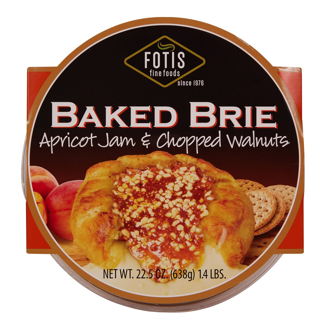 Fotis Baked Brie with Apricot and Walnuts, 22.5 Ounces - Image 1
