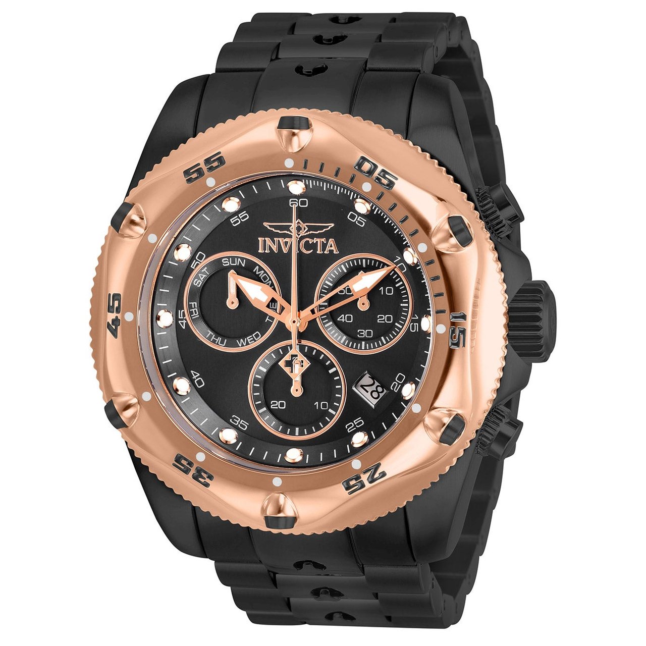 Invicta Pro Diver Rose Gold Tone Black Dial Men's Watch