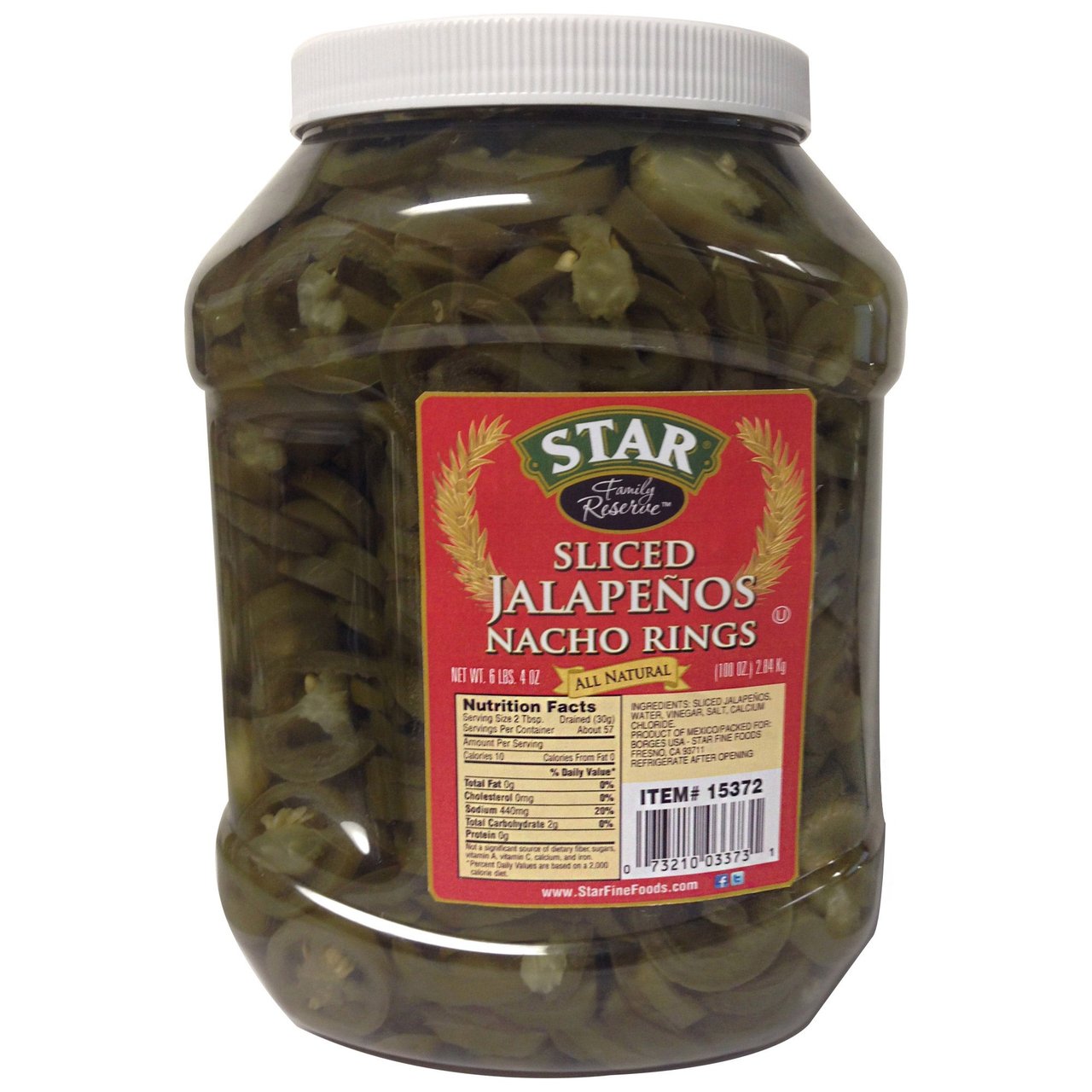Star Sliced Jalapeno Nacho Rings, 100 oz - Image 1