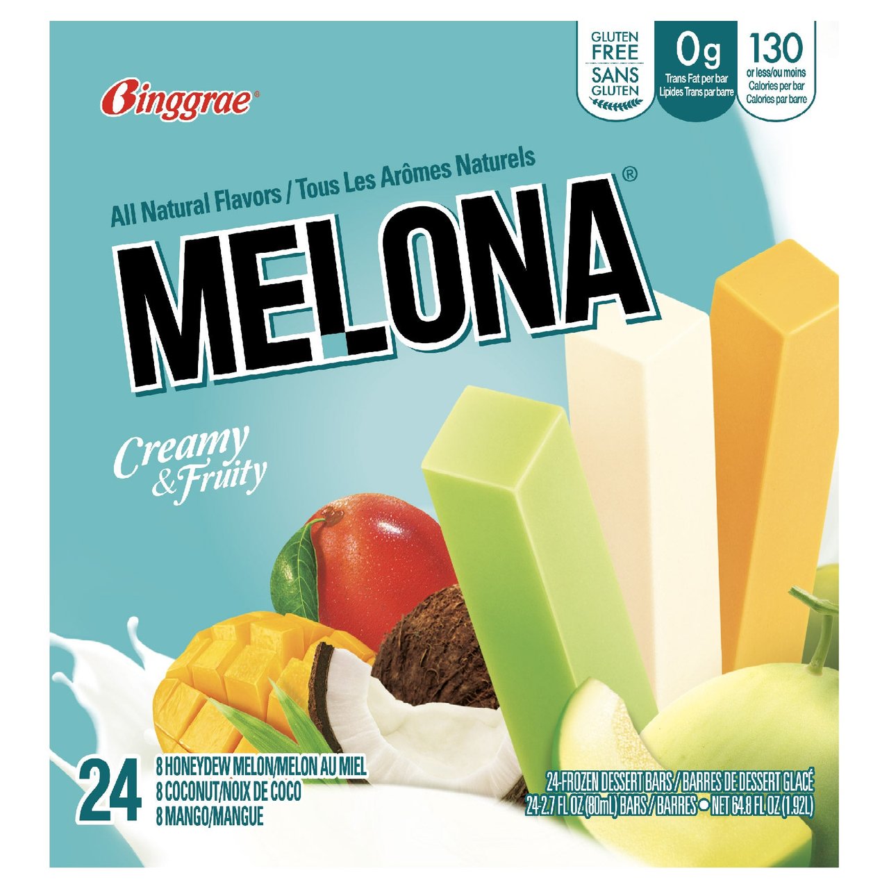 Binggrae Melona Bars Melon, Coconut & Mango 24 CT - Image 1