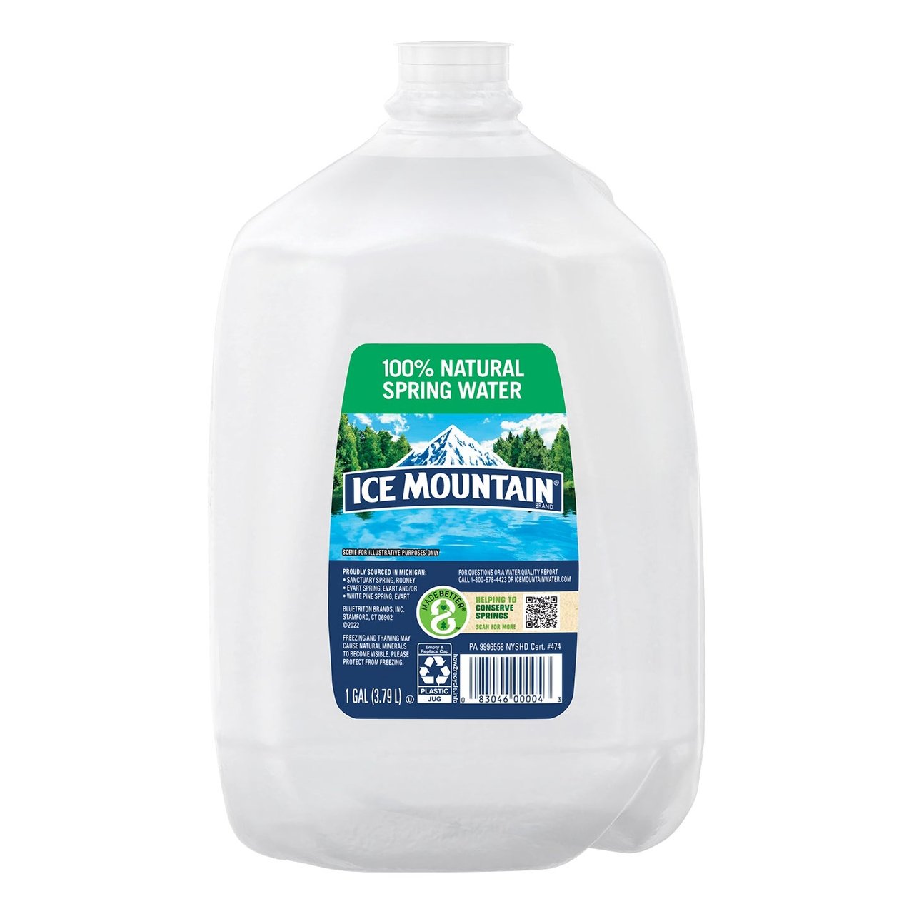 Ice Mountain Spring Water, 6-Pack of 1-Gallon Jugs - Image 1