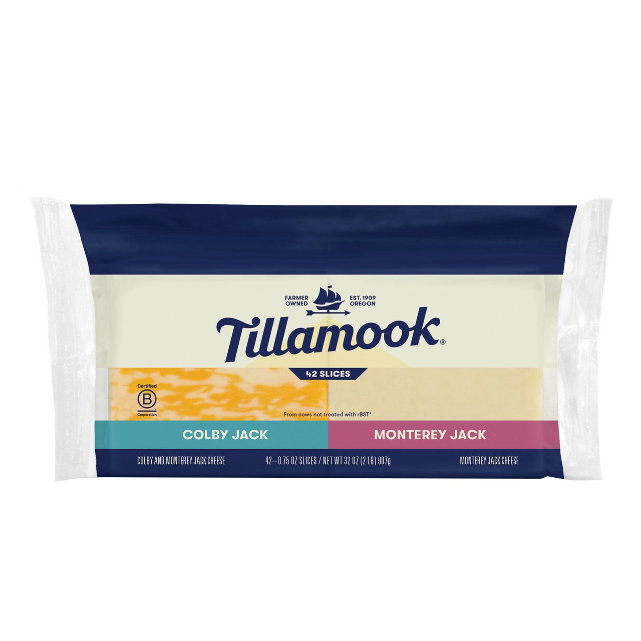 Tillamook Colby & Monterey Jack Sliced 42 CT / 2 LB - Image 1