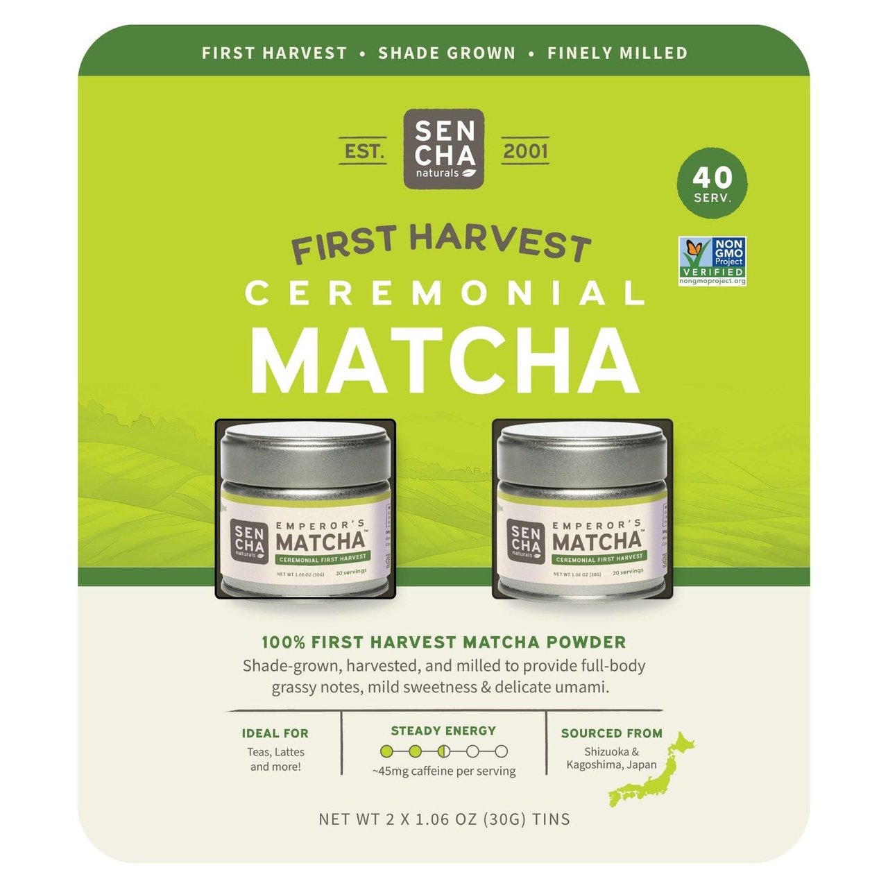 Sencha Naturals Ceremonial Matcha 2/1.06 oz - Image 1