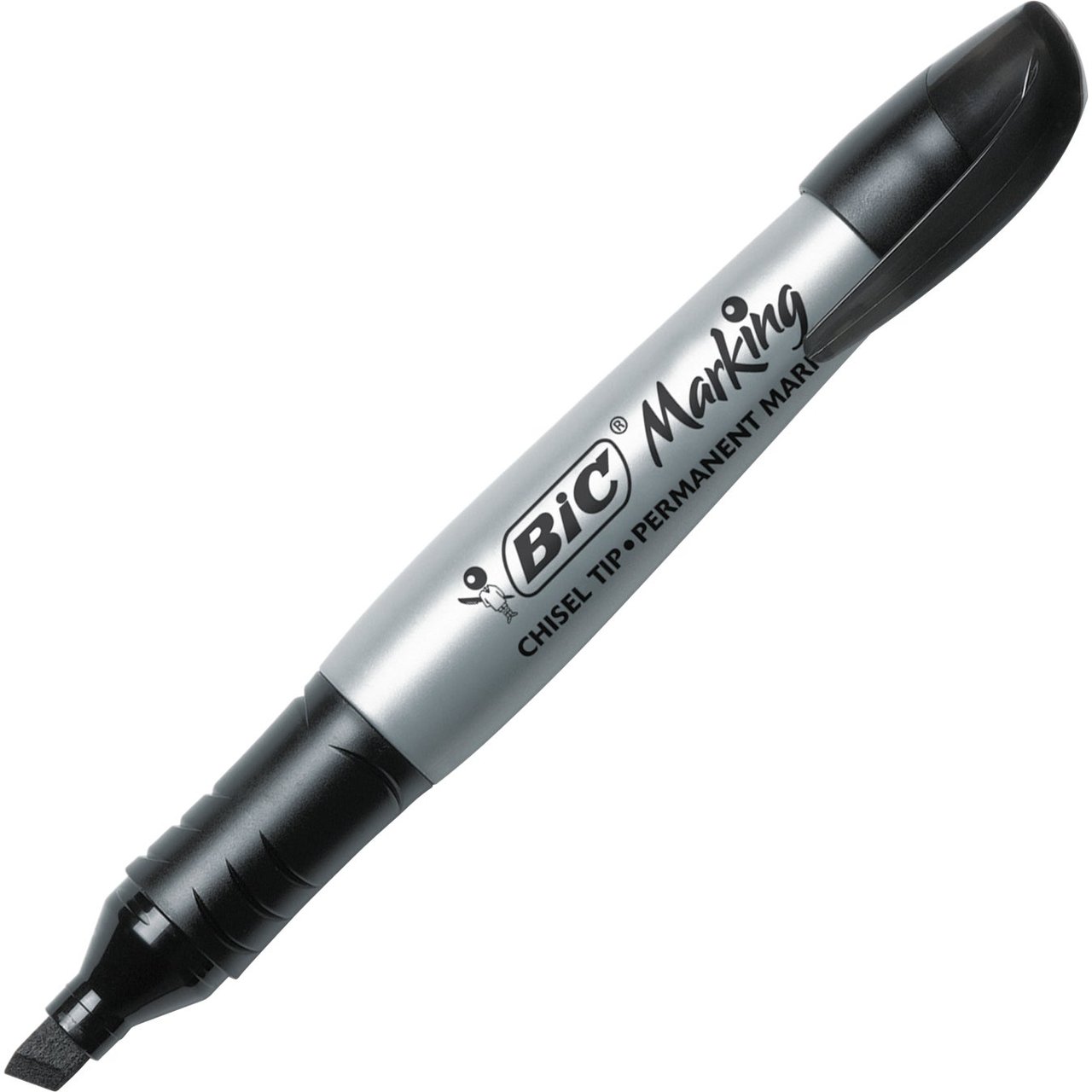 BIC Permanent Marker, Chisel Tip, Black, 12-Pack - Image 1