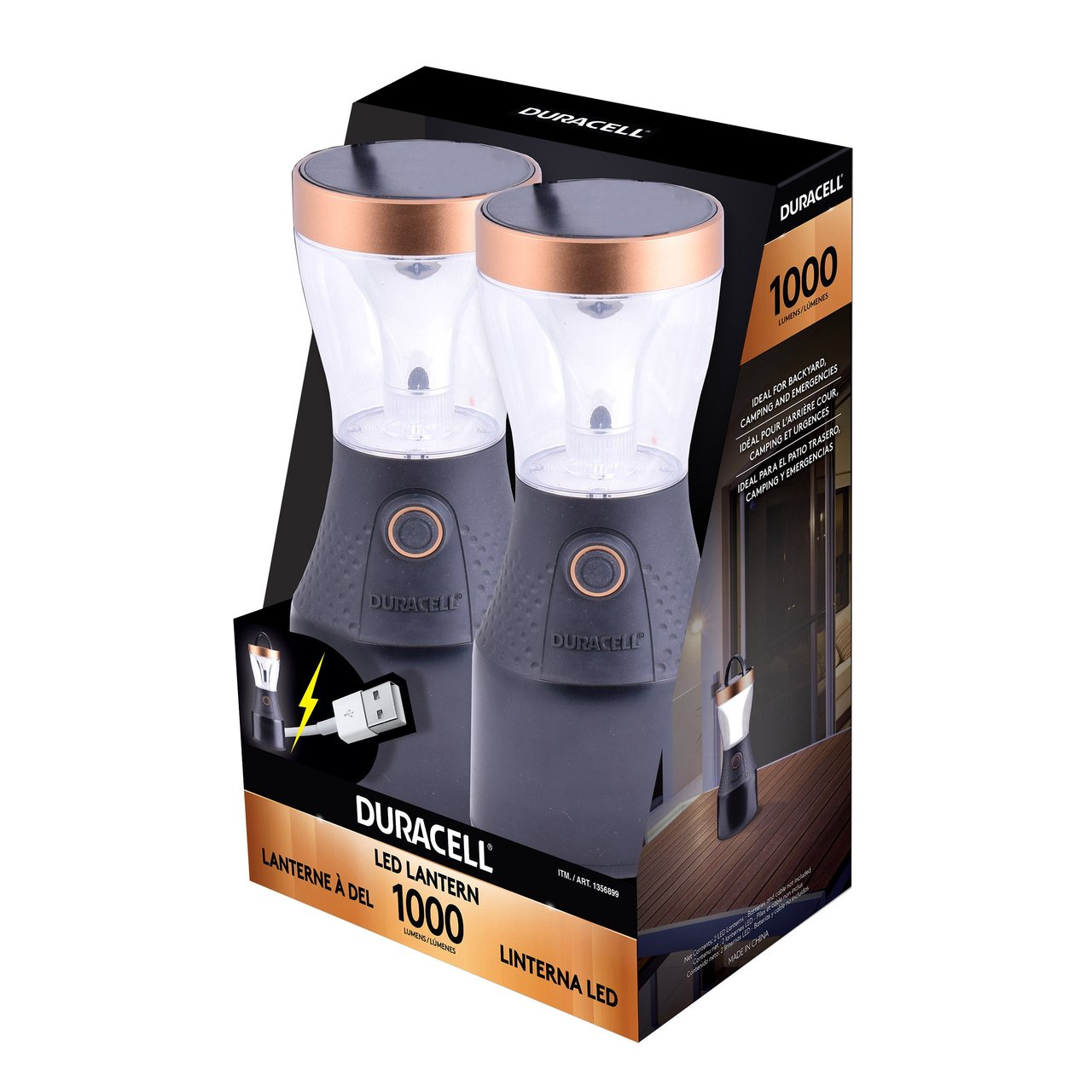 Infinity X1 Duracell 1000 Lumen Lantern with USB Charge 2-Pack - Image 1
