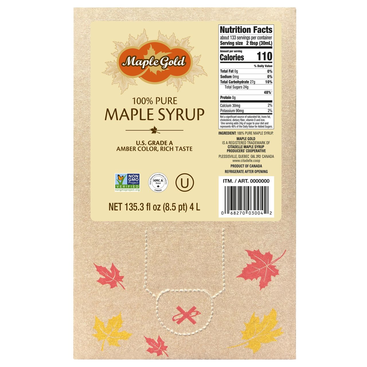 Maple Gold 100% Pure Maple Syrup, 4 Liters - Image 1