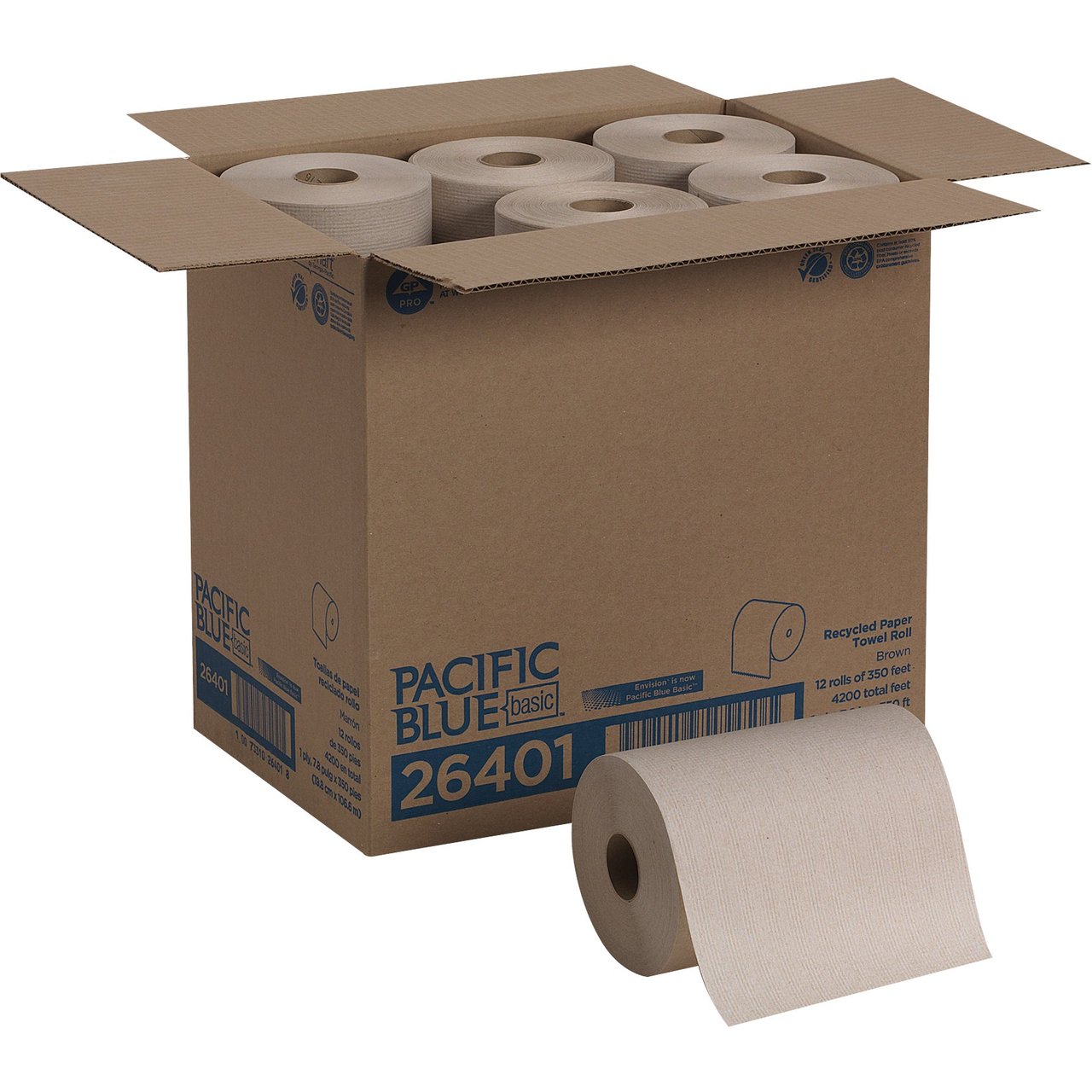 Envision Hardwound Paper Towel, Non-Perforated, 350'/Roll, GPC26401 - Image 1