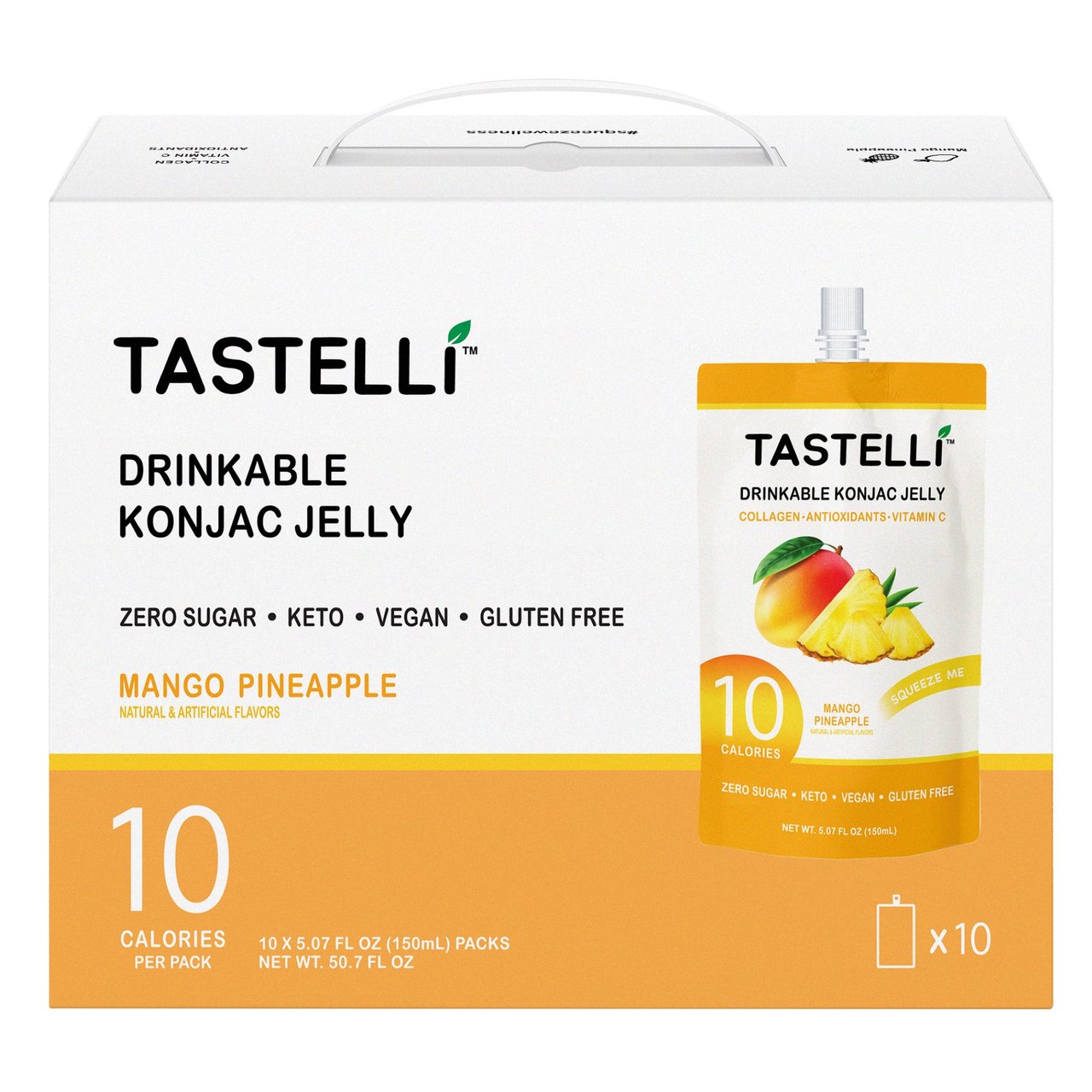 Tastelli Konjac Jelly Mango Pineapple 10 Pack 5.07 Ounces Each - Image 1