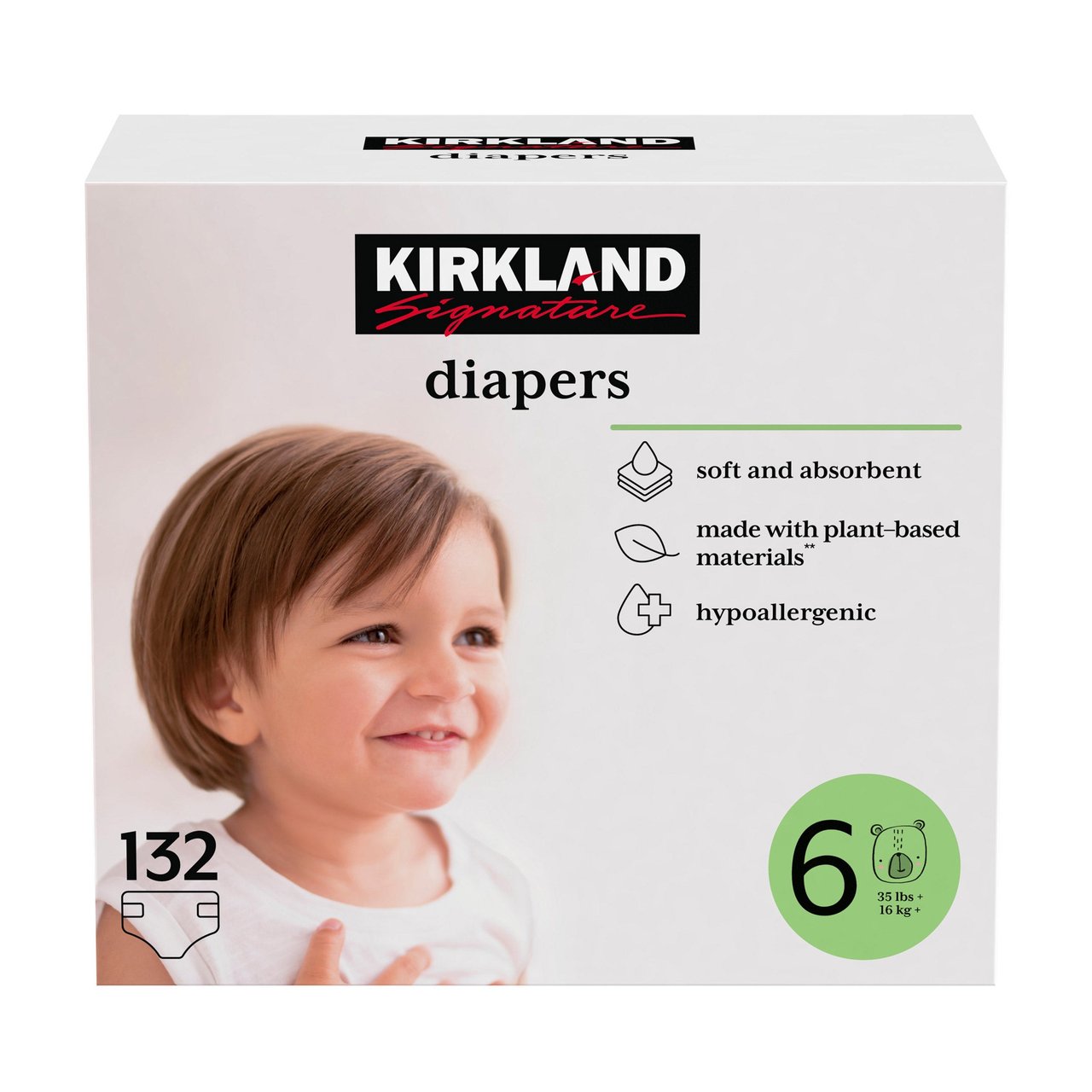 Kirkland Signature Diapers Size 6, 132 Count - Image 1