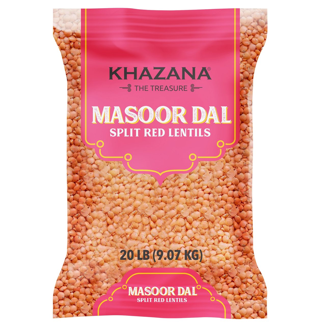Khazana Masoor Dal Split Red Lentils, 20 lbs - Image 1